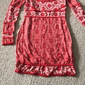 Free People Red Floral Dress
